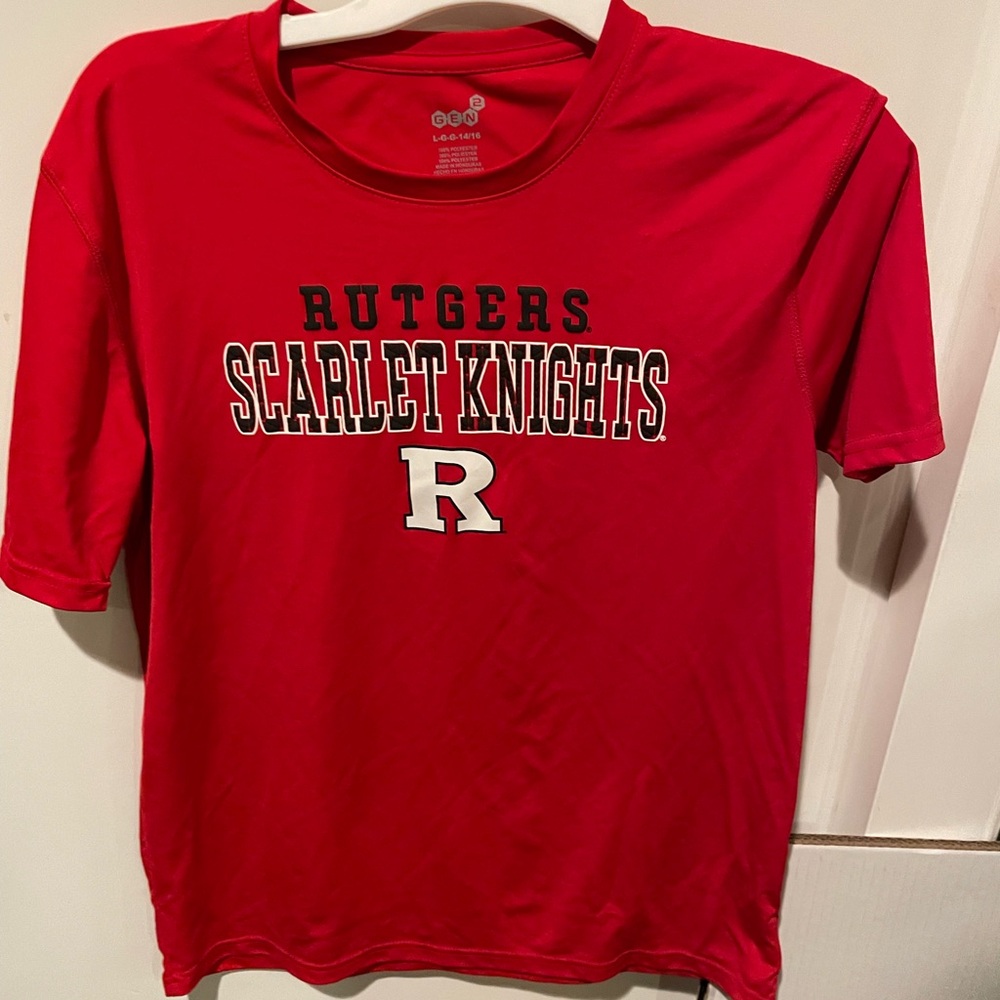 Rutgers Scarlet Knights Youth Large Shirt Gen2 Polyester Red Dry-Fit